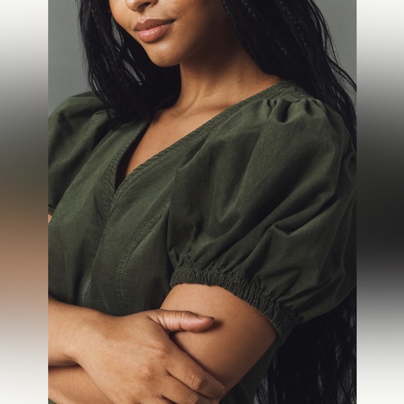 Anthropologie Pilcro Puff-Sleeve Corduroy Mini Dress - Picture 5 of 8